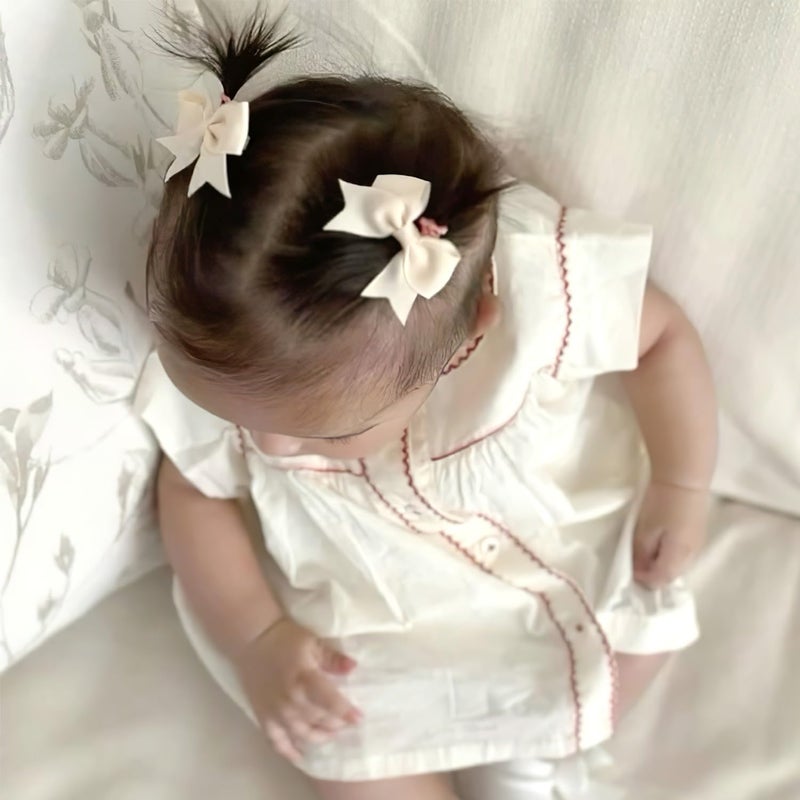 CellElection 22 Pack Mini Hair Bow Clips for Baby Girls Grosgrain Ribbon Bows Tiny Hair Clips Fine Hair for Girls Infants Toddlers - Image 5